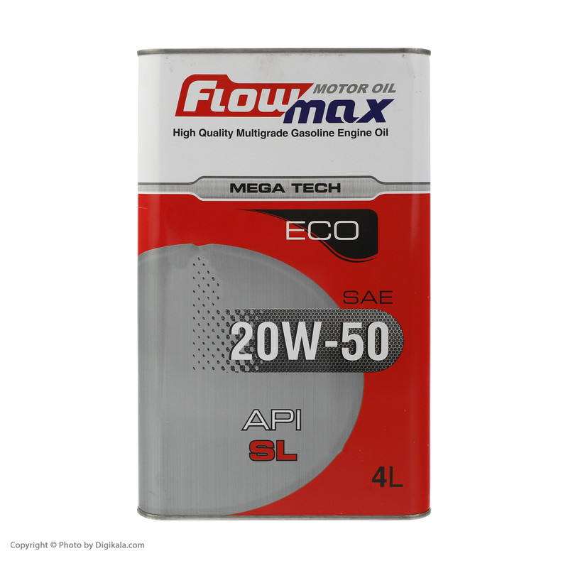 روغن نفت پارس FLOWMAX Megatech Eco 20W50 SL فلزی 4 لیتر