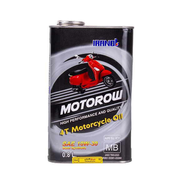 روغن موتور ایرانول MOTOROW 10W30 SL فلزی 0.8 لیتر