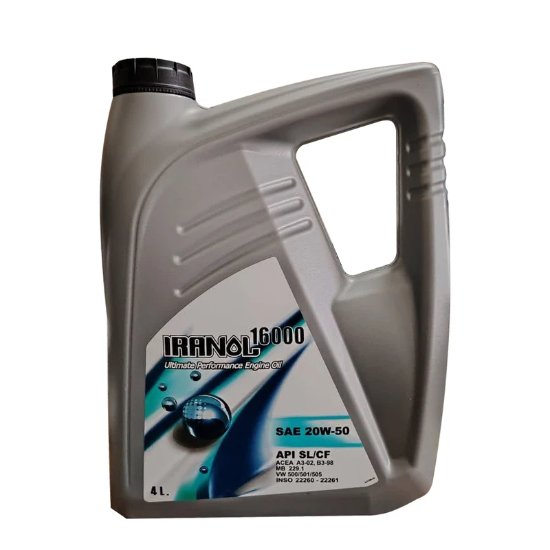 ایرانول 16000 20W50 SL/CF پلاستیکی 4 لیتر