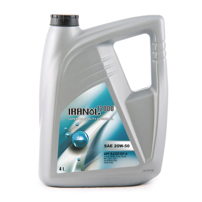 روغن موتور ایرانول 12000- 20W50 SJ/CF پلاستیکی 4 لیتر