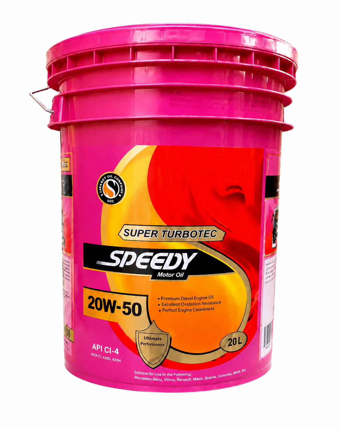 روغن موتور دیزلی اسپیدی مدل سوپر توربو تک 20W-50 CI4Plus حجم 20 لیتر